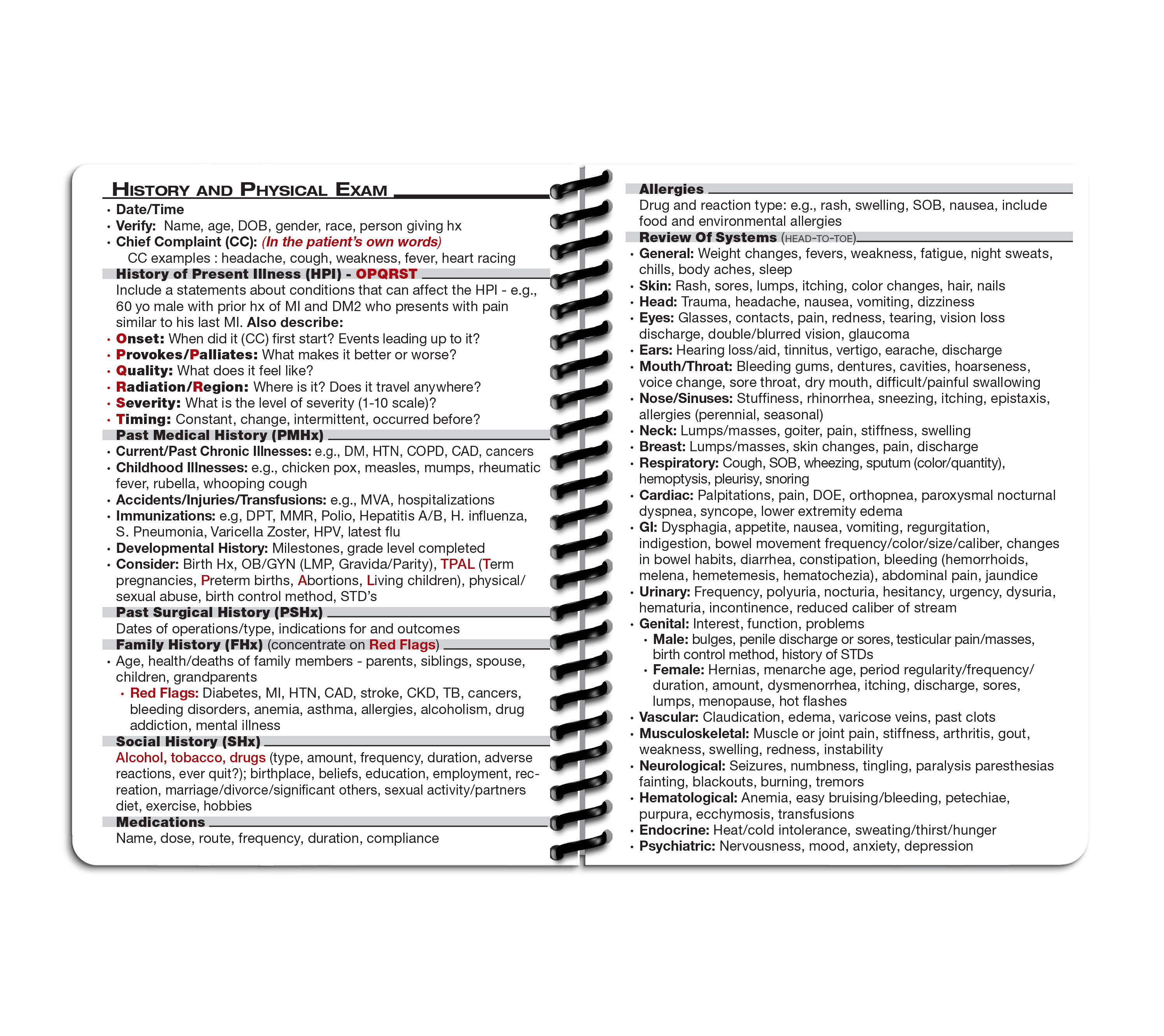 MDpocket® History &amp; Physical Rounder Notebook