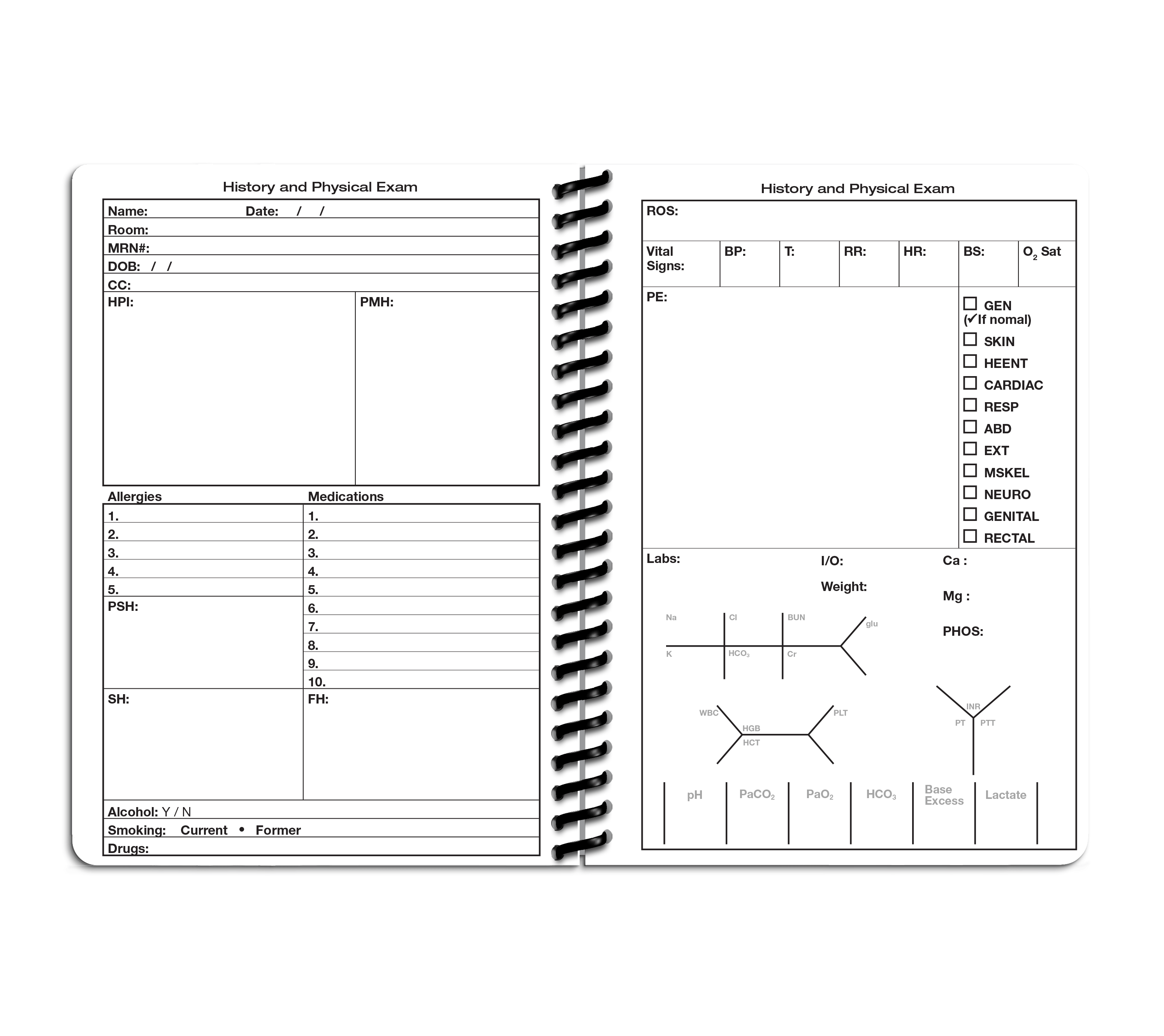 MDpocket® History &amp; Physical Rounder Notebook